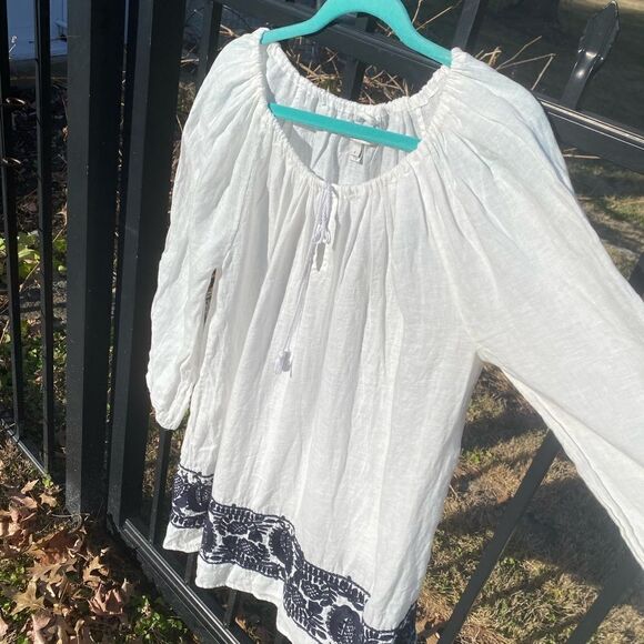 J Crew Embroidered Linen Tunic - Picture 4 of 6